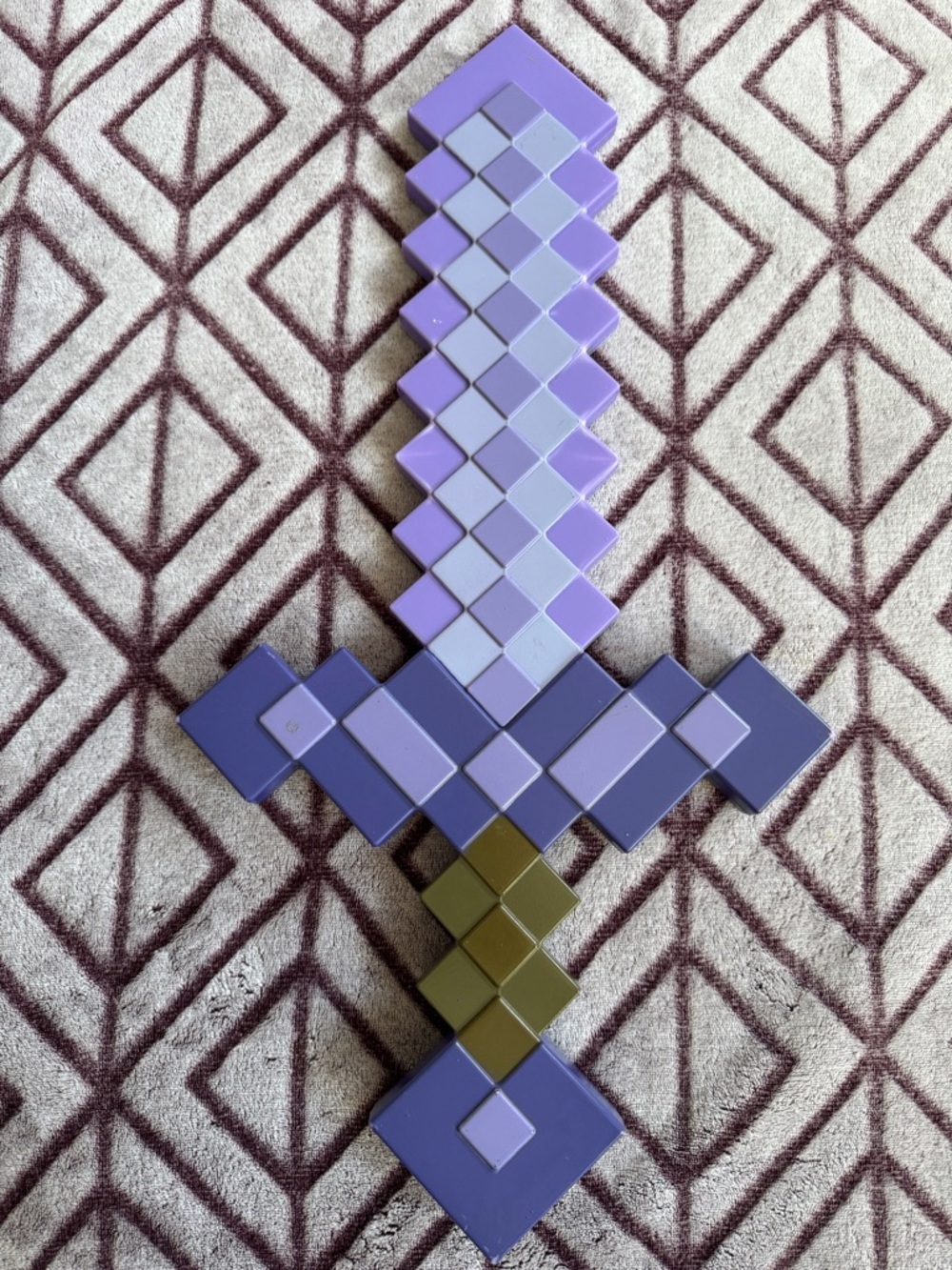 Minecraft Pixel Style Purple Enchanted Sword Lightweight Plastic Toy & Costume